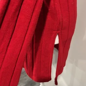 Anthropologie Ribbed Slide Slit Tunic Red New NWOT - Small thumbnail 5