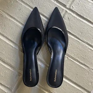 Reformation Wilda Kitten Heel size 11 Black Mesh sold out! thumbnail 12