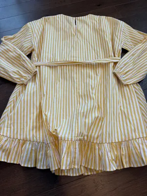 English Factory Belted Mini Dress in Yellow/White - Medium - C11-195 thumbnail 10