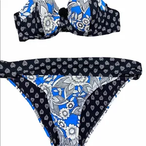Vera Bradley bikini swimsuit size medium/large navy paisley thumbnail 4