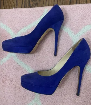 Heels, Size 39 (Woman’s 9), Royal Blue Suede thumbnail 3
