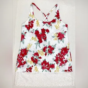 NWOT Vintage Victoria’s Secret Gold Label Rose Cherub Lace Slip Satin Chemise thumbnail 6