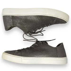 TOMS Lenox Pewter Metallic Leather Casual Lace Up Women's Sneakers Size 8.5 thumbnail 4