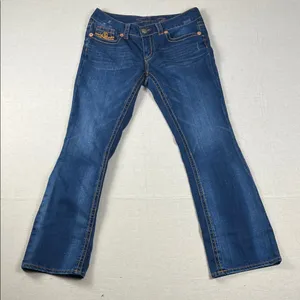Seven7 Dark Blue Bootcut Jeans Size: 10 thumbnail 1