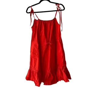 Chinti & Parker Red Tie Waist Dress‎ Tie Strap Ruffle Hem Casual Sundress US 10 thumbnail 2