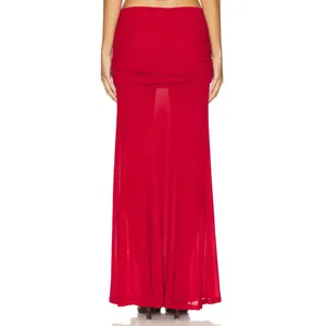 Runaway The Label Meila Romantic Cherry Chiffon Stretch Sheer Maxi Skirt XS NWT thumbnail 4