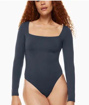 Aritzia Babaton Azure Long Sleeve Original Contour Squareneck Bodysuit small thumbnail 2