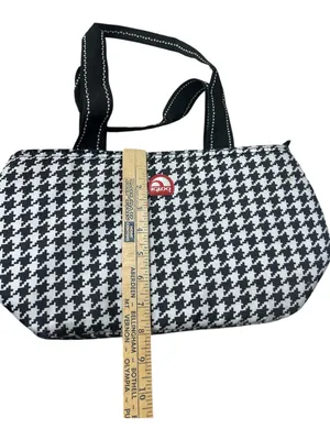 Igloo Houndstooth Insulated Soft Cooler Lunch Tote Bag Canvas Reusable Black thumbnail 6