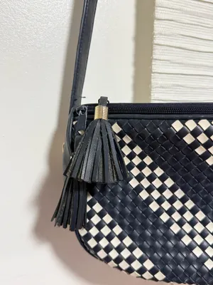 checkered crossbody bag Black thumbnail 2