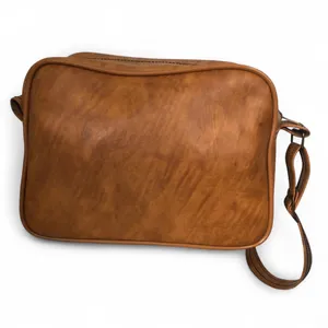 Scovill Brown Leather Duffle Carry on Suitcase Camera Messenger Crossbody Bag Travel Laptop Computer Books Work Office Preppy Minimalist Vintage Brass Hardware Men Unisex thumbnail 3