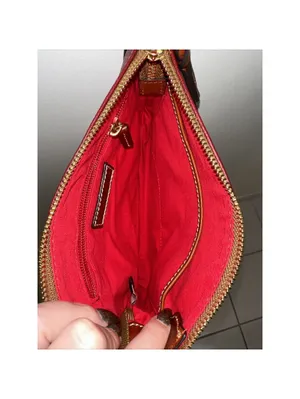 NEW Dooney & Bourke Pebble Leather Ginger Pouchette Crossbody Shoulder Bag Wine thumbnail 6
