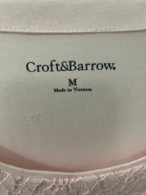 Croft & Barrow Size Medium Pink Lace Top thumbnail 5