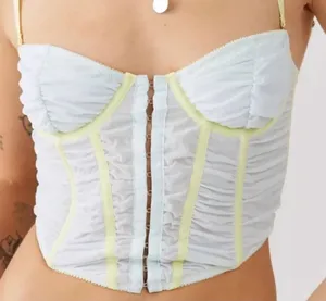 Urban Outfitters OUT FROM UNDER MODERN LOVE CORSET TOP IN LIGHT BLUE. SIZE M thumbnail 1