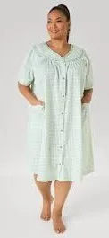 Moon To Noon Women's Snap-Front Gingham Sleep Dress thumbnail 1