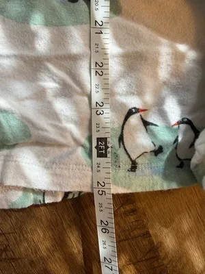 Munki Munki White Mint Green Penguin PJ Top Size M Medium Flannel thumbnail 10
