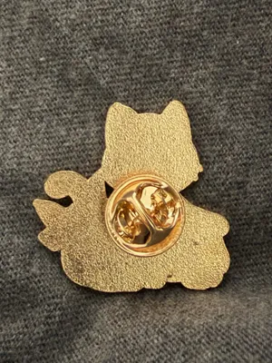 Black Cat with Skull Design enamel pin thumbnail 2