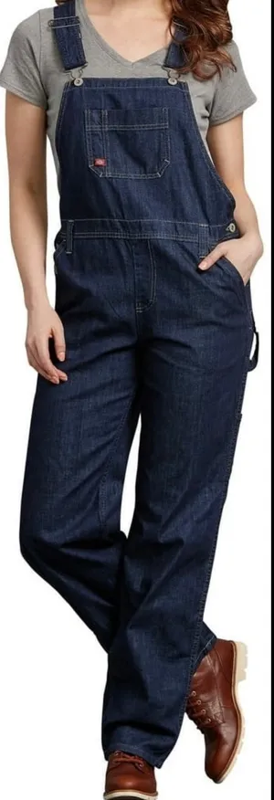 Dickies dark-wash loose straight- baggy leg fit denim carpenter bib overalls,XS thumbnail 5