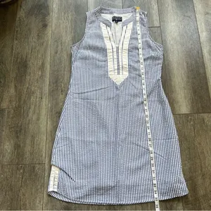 DUFFIELD LANE Grand Dress in Blue Seersucker Size Small thumbnail 9