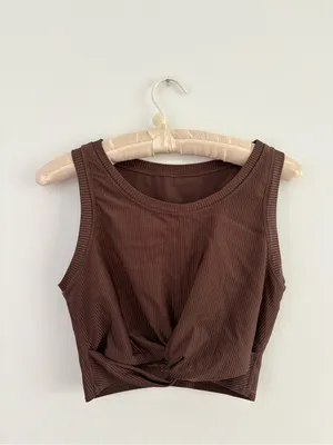 Aerie Offline Ribbed Shine Twist Front Sports Bra Size Medium thumbnail 3