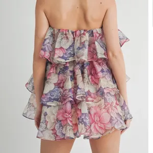 Tiered Floral Organza Ruffle Dress thumbnail 5