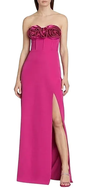 Monique Lhuillier Rosette Coreset Maxi Dress Size 6 thumbnail 1