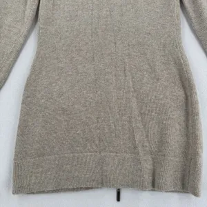 Cynthia Rowley Long Zip Cardigan M Beige Angora Wool Blend Duster Coastal Preppy thumbnail 6