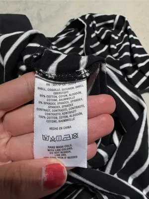 By Anthropologie black and white stripe blouse small thumbnail 3