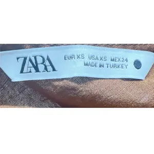 Zara Cut-Out Linen Blend‎ Midi Dress Rust Brown Women's XS EUC thumbnail 7