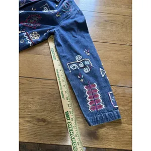 New Direction Denim Jacket Women Large Embroidered Patches Buttons Sparkle Aztec thumbnail 9