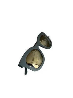 Stella McCartney Gray Square Frame Mirrored Lens Sunglasses Gold Trim Women's thumbnail 11