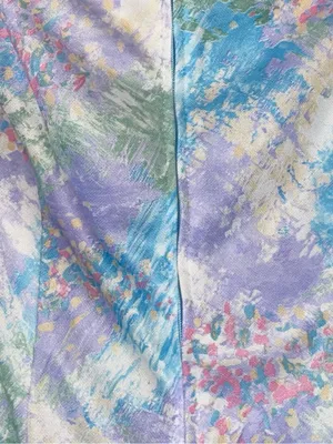 Vintage-Inspired Pastel Floral Women’s Dress - Light Blue & Lavender - Sz Small thumbnail 3
