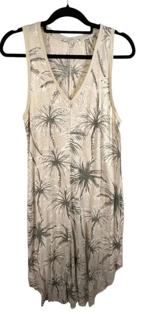 Z Supply Tropical Print Maxi Dress Size‎ Women's Medium Cream Green Sleeveless thumbnail 1