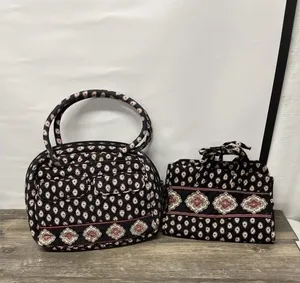 Vera Bradley Quilted Handbag &‎ Hanging Travel Organizer Medallion Print Set thumbnail 1