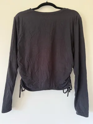 Abercrombie & Fitch Long-Sleeve Black Ruched Side Women's Top thumbnail 2