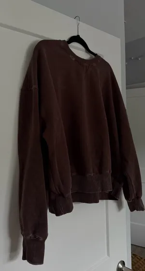 Washed Brown Relaxed Boxy Crewneck thumbnail 4
