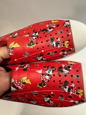 2021 Disney Parks X Native Minnie Mouse Red Slip On Slides Shoes Jefferson Sz 10 thumbnail 10