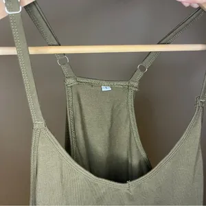 Romper Dress Shorts Women Large Green Adjustable Straps Pockets Summer Lined thumbnail 6