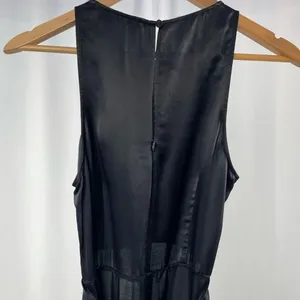 Zara‎ Satin Cut Out Sleeveless Midi Dress in Black Size Small thumbnail 6