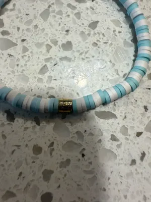 Pura Vida blue and white beaded bracelet thumbnail 2