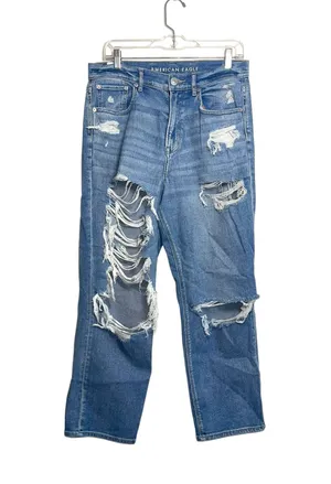 Light Wash Ripped Highest Rise 90’s Boyfriend Jeans thumbnail 1