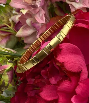 🌈3/$10 Gold-tone Omega Chain Elastic Bracelet thumbnail 3
