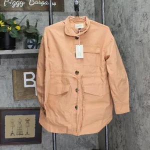 NWT Universal Thread Utility Button Up Coat Jacket 84021220 Coral Orange XS thumbnail 2