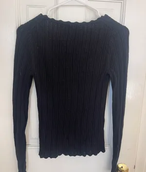 J.Crew Scalloped Squareneck Pointelle Sweater thumbnail 2