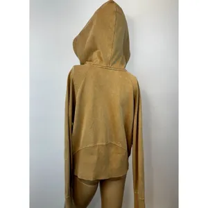 Joy Lab Tan Quarter Zip scuba Pullover Hoodie Cropped Sweatshirt Size‎ Small thumbnail 7