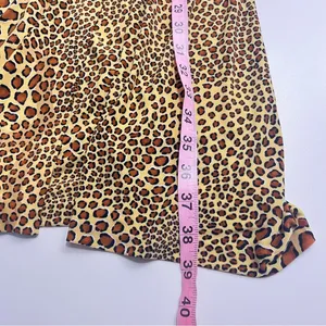Norma Kamali animal print dress long sleeved v‎ neck ruched size small stretchy thumbnail 6