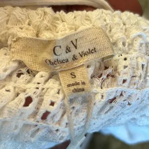 Chelsea & Violet Dress Womens Juniors S White Lace Bodice‎ Smocked Back Mini NEW thumbnail 4