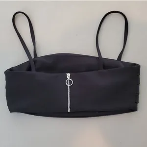 NWOT! Zara Black Pleated Crop Top thumbnail 2