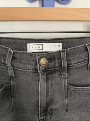 AYR 25 The Beat Jeans Washed Fade Black Barrel Relaxed Ankle Office Work Career thumbnail 6