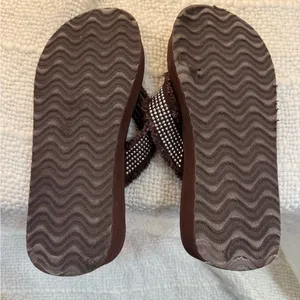 Brown Beaded Women's Sandals Size 6 thumbnail 5
