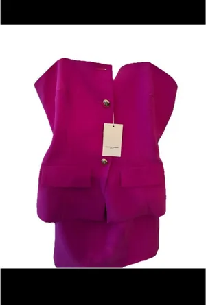 Amanda Uprichard Strapless Button Front Yadira Skort Romper thumbnail 2